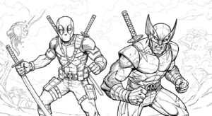 Kolorowanki Deadpool & Wolverine 11