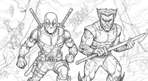 Kolorowanki Deadpool & Wolverine 12