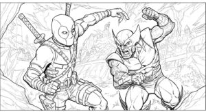 Kolorowanki Deadpool & Wolverine 13