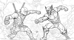 Kolorowanki Deadpool & Wolverine 14