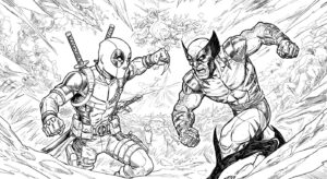 Kolorowanki Deadpool & Wolverine 17